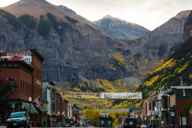 picturesque scene of mountain town in colorado