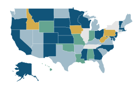 Colorful map of the United States